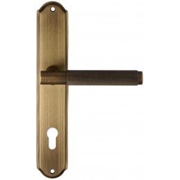 Дверная ручка на планке под цилиндр Extreza Classic "TUBA" 126 PL01-CYL-85 матовая бронза F03