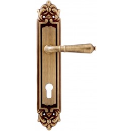 Дверная ручка на планке под цилиндр Extreza Classic "PETRA" 304 PL02-CYL-85 матовая бронза F03