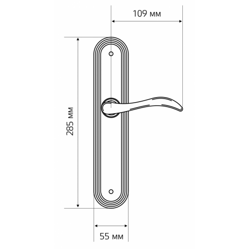 Дверная ручка на планке Extreza AGATA-PL05-CYL85-F02 (AGATA 310) матовая латунь