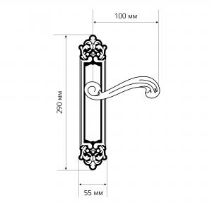 Дверная ручка на планке Extreza BERTA-PL02-F01 (BERTA 312) полированная латунь