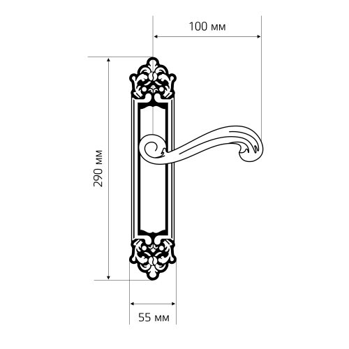 Дверная ручка на планке Extreza BERTA-PL02-WC-96-F01 (BERTA 312) полированная латунь