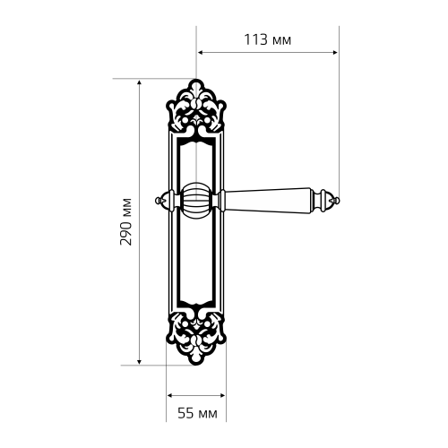 Дверная ручка на планке Extreza DANIEL-PL02-WC-96-F07 (DANIEL 308) матовая латунь глянец
