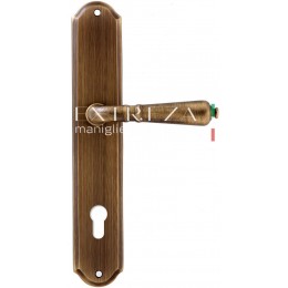 Дверная ручка на планке под цилиндр Extreza Classic "PETRA" 304 PL01-CYL-85 матовая бронза F03