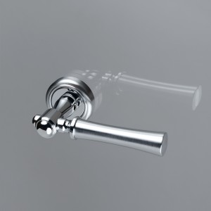 Дверная ручка на розетке Extreza DEZI-R01-F05-F04-F05 (DEZI 309) матовый хром / хром / кольцо матовый хром