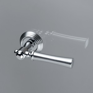 Дверная ручка на розетке Extreza DEZI-R05-F05-F04-F05 (DEZI 309) матовый хром / хром / кольцо матовый хром