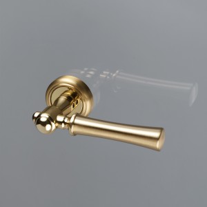 Дверная ручка на розетке Extreza DEZI-R01-F07-F01-F07 (DEZI 309) матовая латунь глянец / латунь / кольцо матовая латунь глянец