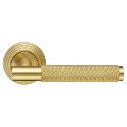 Дверная ручка Extreza Classic "TUBA" 126 круглая розетка R05 матовая латунь глянец F07