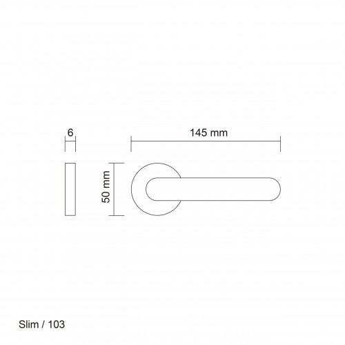 Дверная ручка PDP Slim 103.02 матовый хром