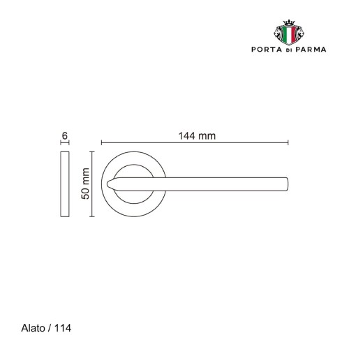 Дверная ручка PORTA DI PARMA Alato 114.06 полированное золото PVD