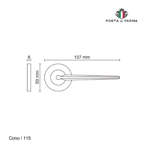 Дверная ручка PORTA DI PARMA Cono 115.01 полированный хром