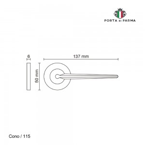Дверная ручка PORTA DI PARMA Cono 115.02 матовый хром