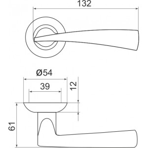 Ручка Armadillo (Армадилло) раздельная R.LD54.Columba (Columba LD80) SN/CP-3 матовый никель/хром