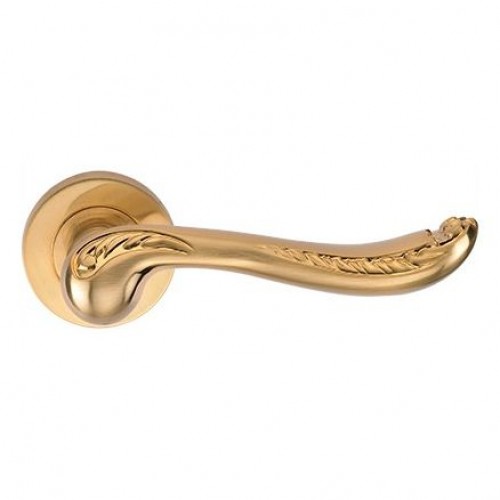 Ручка дверная на круглой накладке ARCHIE ACANTO S. GOLD (20G) Матовое золото