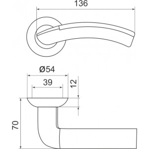 Ручка Armadillo (Армадилло) раздельная R.LD54.Libra27 (Libra LD27) SN/CP-3 матовый никель/хром
