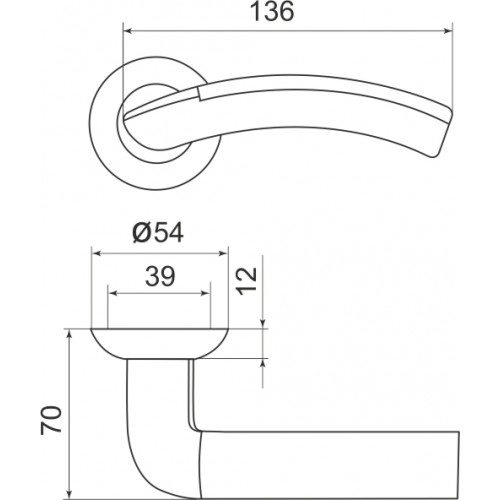 Ручка Armadillo (Армадилло) раздельная R.LD54.Libra27 (Libra LD27) SN/CP-3 матовый никель/хром