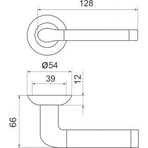 Ручка Armadillo (Армадилло) раздельная R.LD54.Stella (Stella LD28) SN/CP-3 матовый никель/хром