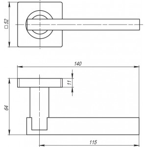 Ручка Armadillo (Армадилло) раздельная K.SQ52.ORBIS (ORBIS SQ004) SN/CP-3 матовый никель/хром
