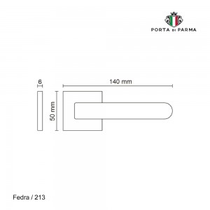 Дверная ручка на розетке Porta Di Parma, Модерн, Fedra 213,01, Полированный хром