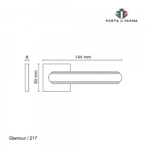 Дверная ручка на розетке Porta Di Parma, Модерн, Glamour 217,14, Матовый никель