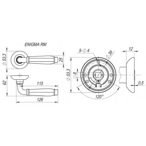 Ручка Fuaro (Фуаро) раздельная R.RM54.ENIGMA (ENIGMA RM) SN/CP-3 матовый никель/хром