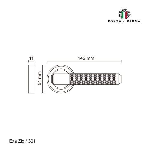 Дверная ручка на розетке Porta Di Parma, Классика, Exa Zig 301,01, Полированный хром