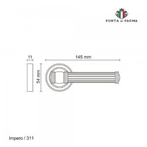 Дверная ручка PORTA DI PARMA Impero 311.06 полированное золото PVD