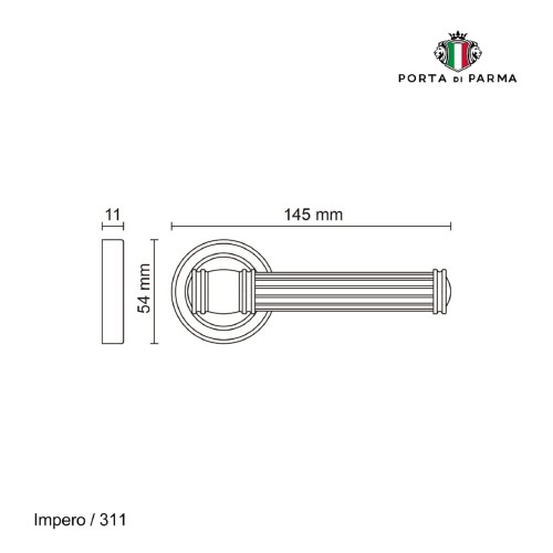 Дверная ручка PORTA DI PARMA Impero 311.06 полированное золото PVD