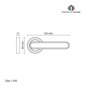 Дверная ручка PORTA DI PARMA Chic 316.14 матовый никель