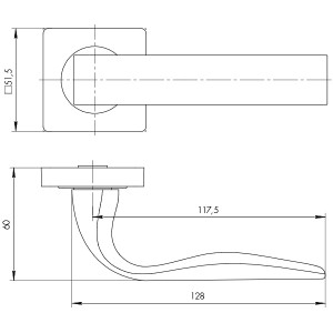 Ручка Ajax (Аякс) раздельная K.JK51.EVO (EVO JK) CP-8 хром