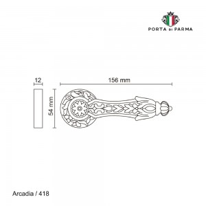 Дверная ручка на розетке Porta Di Parma, Классика, Arcadia 418,11, Матовый кофе