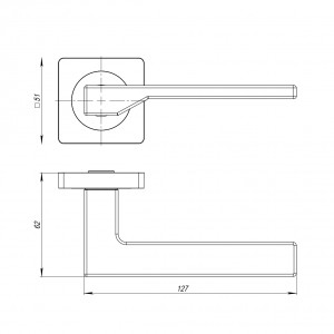 Ручка Ajax (Аякс) раздельная K.JK51.LEVEL (LEVEL JK) SSC-16 сатинированный хром
