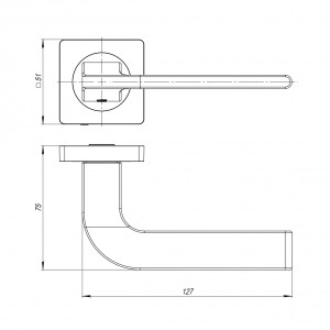 Ручка Ajax (Аякс) раздельная K.JK51.SPLINE (SPLINE JK) SSC-16 сатинированный хром