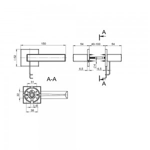Ручка Fuaro (Фуаро) раздельная K.DM51.Straight (Straight DM) SSG-39 сатинированное золото