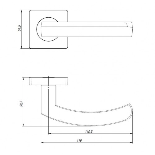 Ручка Ajax (Аякс) раздельная K.JK51.SIGMA (SIGMA JK) BL-24 черный