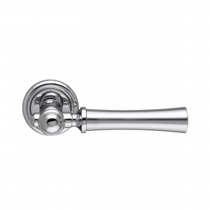 Дверная ручка на розетке Extreza DEZI-R01-F05-F04 (DEZI 309) матовый хром / хром / кольцо хром