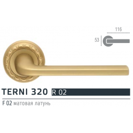 Extreza TERNI (Терни) 320 дверная ручка на розетке R02, цвет матовая латунь F02