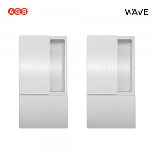 Ручки AGB WAVE для распашных межкомнатных дверей (БЕЗ ЗАМКА) B30000.00.01 (анодированное серебро)