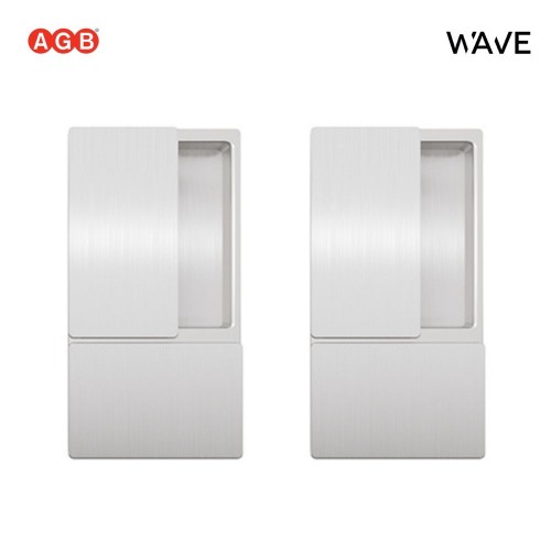 Ручки AGB WAVE для распашных межкомнатных дверей (БЕЗ ЗАМКА) B30000.00.01 (анодированное серебро)