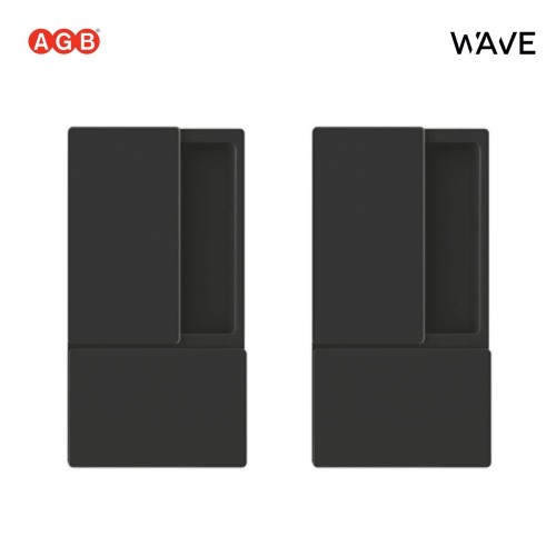 Ручки AGB WAVE для распашных межкомнатных дверей (БЕЗ ЗАМКА) B30000.00.93 (черный)