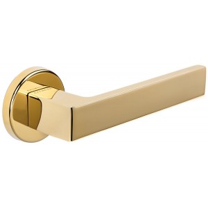 Дверная ручка на розетке Extreza ENZO-R12-PVD-F06 (ENZO 117) полированная латунь PVD