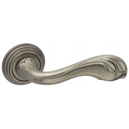Дверная ручка на круглой розетке ADDEN BAU Fabio V210 Aged silver состаренное серебро