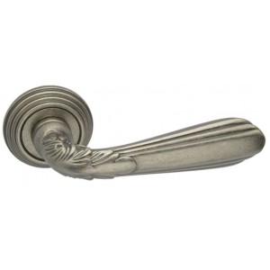 Дверная ручка на круглой розетке ADDEN BAU Fiore V207 Aged silver состаренное серебро