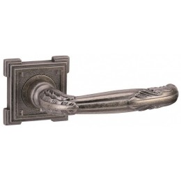 Дверная ручка на квадратной розетке ADDEN BAU Flamingo VQ204 Aged silver состаренное серебро