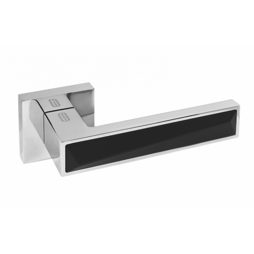 Дверная ручка на квадратной розетке PALIDORE 602BH/PC черный никель/хром