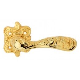 Дверная ручка LINEA CALI на фигурной розетке "ARTE" 1165 RO 091 OZ золото 24K глянцевое