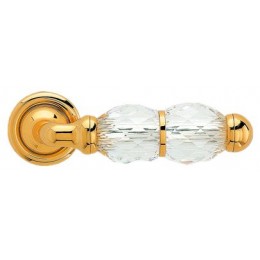 Дверная ручка LINEA CALI на круглой розетке "CRYSTAL" 830 RO 103 OZ золото 24K глянцевое