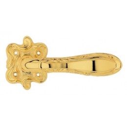 Дверная ручка LINEA CALI на фигурной розетке "LIBERTY" 1160 RO 091 OZ золото 24K глянцевое