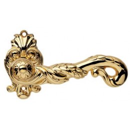Дверная ручка LINEA CALI на фигурной розетке "POESIA" 1395 RO 015 OZ золото 24K глянцевое