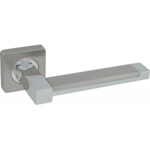 Дверная ручка на квадратной розетке LD 207 SN/CP матовый никель / хром