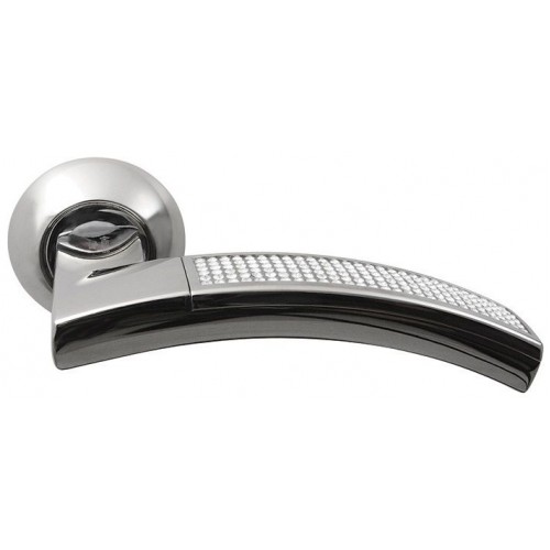 Ручка дверная фалевая на круглой накладке SILLUR 132 P.CHROME/CRYSTAL хром/ кристаллы